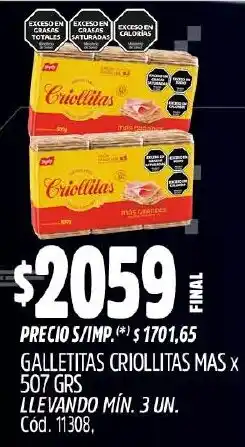 Supermercados Yaguar Criollitas mas galletitas oferta