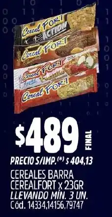Supermercados Yaguar Cerealfort cereales barra oferta
