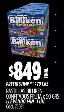Supermercados Yaguar Billiken pastillas confitados fruta oferta