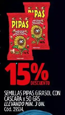 Supermercados Yaguar Semillas pipas girasol con cascara oferta