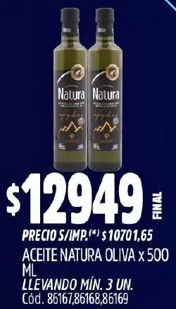 Supermercados Yaguar Natura aceite oliva oferta