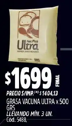 Supermercados Yaguar Vacuna ultra grasa oferta