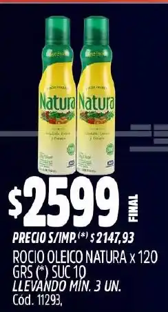 Supermercados Yaguar Natura rocio oleico oferta