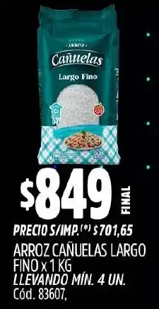 Supermercados Yaguar Cañuelas arroz largo fino oferta