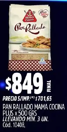 Supermercados Yaguar Pan rallado mama cocina plus oferta