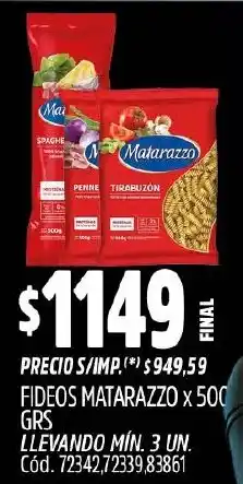 Supermercados Yaguar Matarazzo fideos oferta