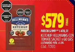 Supermercados Yaguar Hellmann's ketchup con tomate sachet oferta