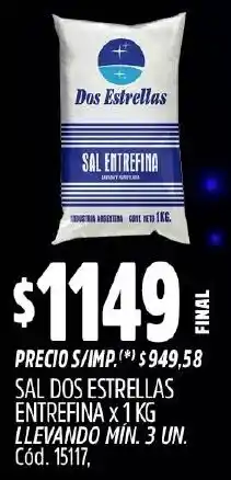 Supermercados Yaguar Dos estrellas sal entrefina oferta