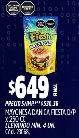 Supermercados Yaguar Mayonesa daníca fiesta d/p oferta