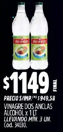 Supermercados Yaguar Dos anclas vinagre alcohol oferta