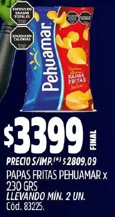 Supermercados Yaguar Pehuamar papas fritas oferta