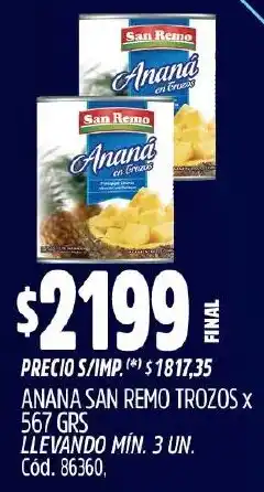 Supermercados Yaguar San remo anana trozos oferta