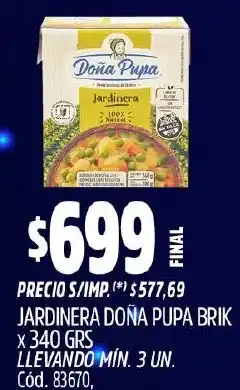 Supermercados Yaguar Doña pupa jardinera brik oferta