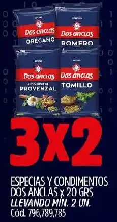Supermercados Yaguar Especias y condimentos dos anclas oferta
