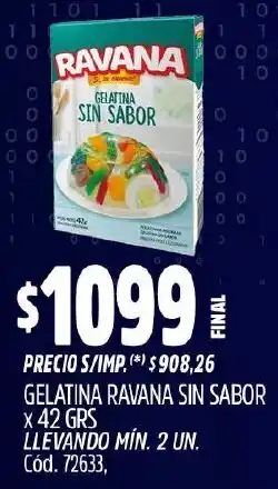 Supermercados Yaguar Ravana gelatina sin sabor oferta