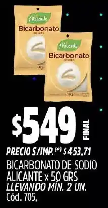 Supermercados Yaguar Alicante bicarbonato de sodio oferta