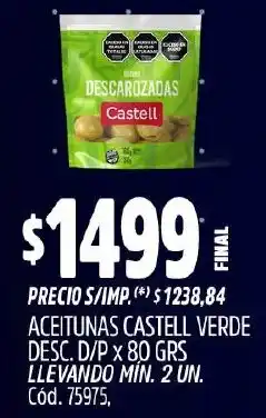 Supermercados Yaguar Aceitunas castell verde desc. d/p oferta