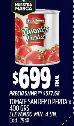 Supermercados Yaguar San remo tomates perita oferta