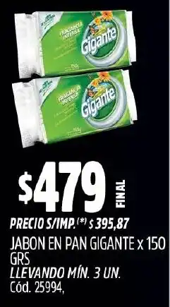 Supermercados Yaguar Gigante jabon en pan oferta