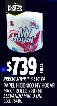 Supermercados Yaguar My hogar papel higienico max oferta
