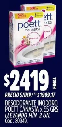 Supermercados Yaguar Poett desodorante inodoro canasta oferta