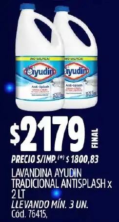 Supermercados Yaguar Ayudín lavandina tradicional antisplash oferta