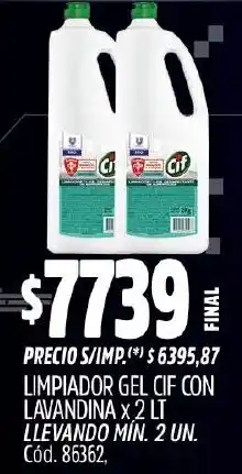 Supermercados Yaguar Cif limpiador gel con lavandina oferta