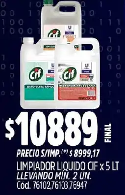 Supermercados Yaguar Cif limpiador liquido oferta