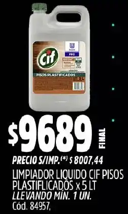 Supermercados Yaguar Cif limpiador liquido pisos plastiflicados oferta