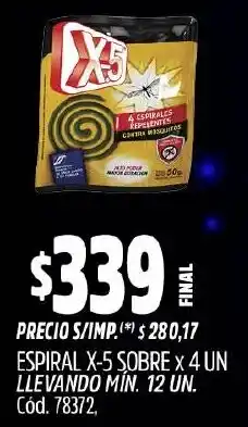 Supermercados Yaguar Espiral x-5 sobre oferta