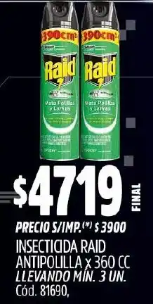 Supermercados Yaguar Raid insecticida raid antipolilla oferta
