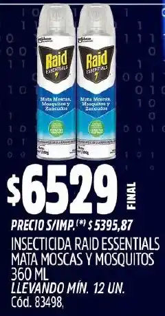 Supermercados Yaguar Raid insecticida essentials mata moscas y mosquitos oferta