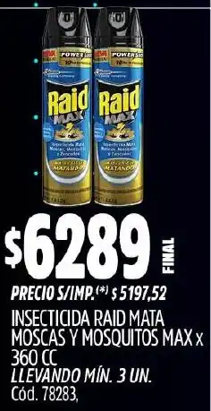 Supermercados Yaguar Raid insecticida mata moscas y mosquitos max oferta