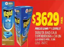Supermercados Yaguar Raid tableta caja expendedora oferta
