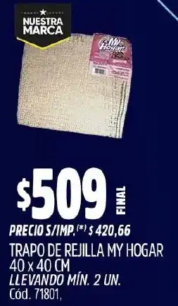 Supermercados Yaguar My hogar trapo de rejilla oferta