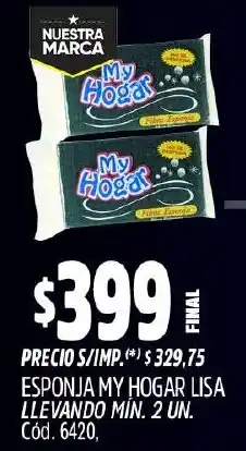 Supermercados Yaguar My hogar esponja lisa oferta