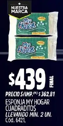 Supermercados Yaguar My hogar esponja cuadraditos oferta