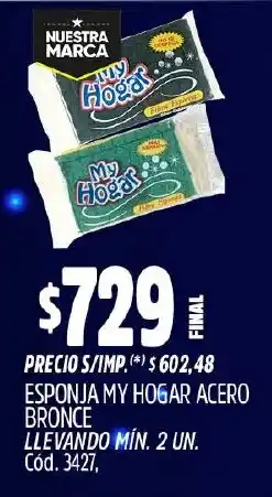 Supermercados Yaguar My hogar esponja acero bronce oferta