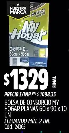 Supermercados Yaguar My hogar bolsa de consorcio planas oferta