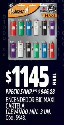 Supermercados Yaguar Bic encendedor maxi cartela oferta