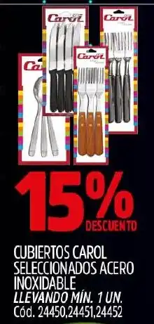 Supermercados Yaguar Cubiertos carol seleccionados acero inoxidable oferta