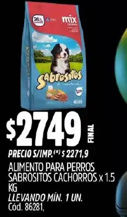Supermercados Yaguar Sabrositos cachorros alimento para perros oferta