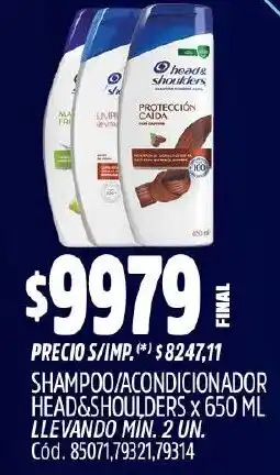Supermercados Yaguar Head&shoulders shampoo/acondicionador oferta