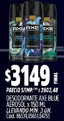 Supermercados Yaguar Axe desodorante blue aerosol oferta