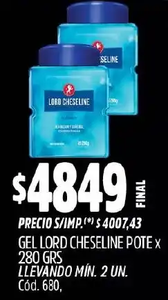 Supermercados Yaguar Lord cheseline gel pote oferta
