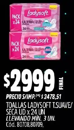 Supermercados Yaguar Ladysoft toallas t.suave/ seca ud oferta
