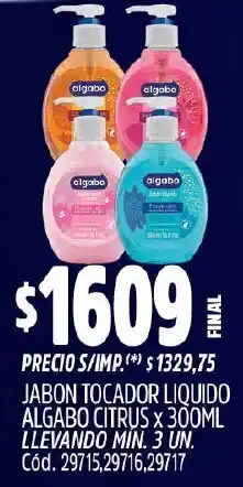 Supermercados Yaguar Algabo jabon tocador liquido citrus oferta