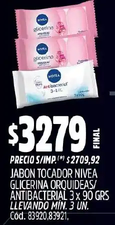 Supermercados Yaguar Nivea jabon tocador glicerina orquideas/ antibacterial oferta