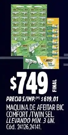 Supermercados Yaguar Bic maquina de afeitar comfort/twin sel. oferta