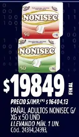 Supermercados Yaguar Nonisec pañal adultos oferta